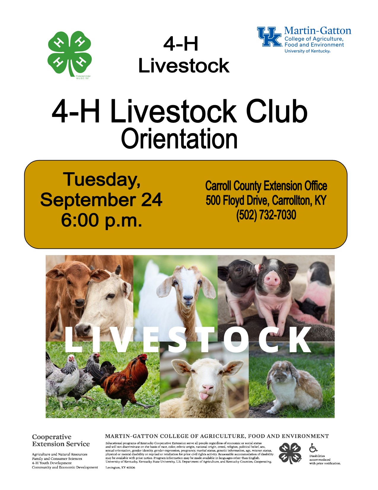 Livestock club orientation